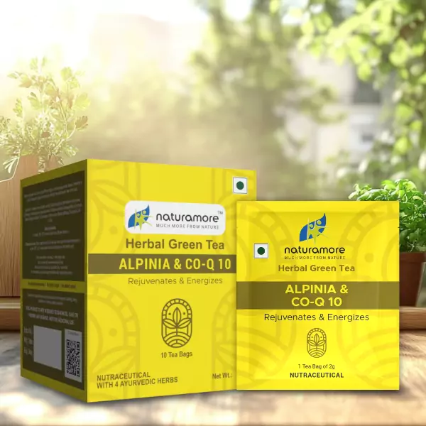  Herbal Green Tea  Alpinia & Coq 10 Energy Pack Of 10